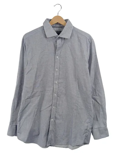 A.W. Dunmore Business Hemd Herren Blau Kariert Gr. 52 XL Langarm Baumwolle
