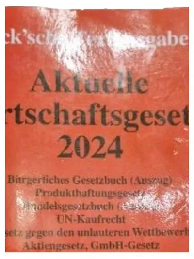 Aktuelle Wirtschaftsgesetze 2024 C.H.Beck Fachbuch Wirtschaft BGB HGB GmbHG