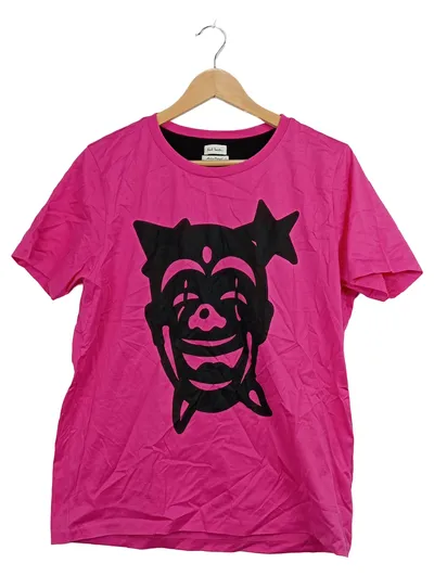 Paul Smith Herren T-Shirt Gr. 50 L Pink Grafik Print Kurzarm Baumwolle
