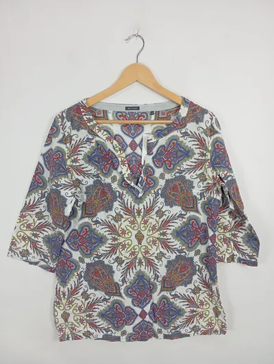 Marc O'Polo Damen Bluse Gr. 40 Paisley Muster Baumwolle Mehrfarbig