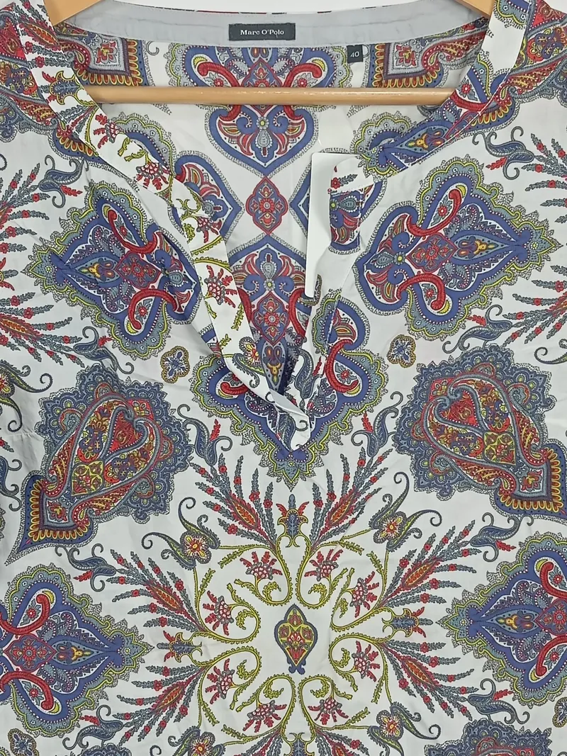 Marc O'Polo Damen Bluse Gr. 40 Paisley Muster Baumwolle Mehrfarbig 4