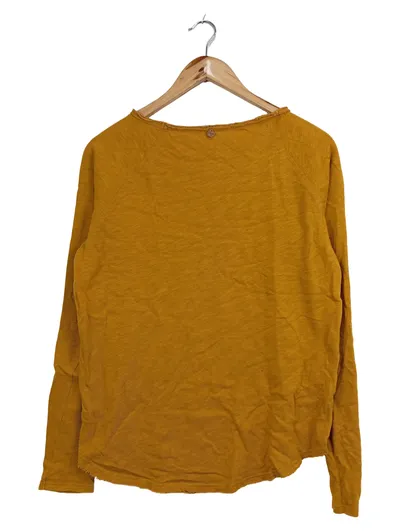 Rich & Royal Damen Langarmshirt Gelb Gr. 38 M Used Look Rundhals