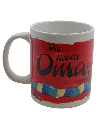 Diddl Tasse Kaffeebecher Die liebste Oma der Welt Rot Keramik