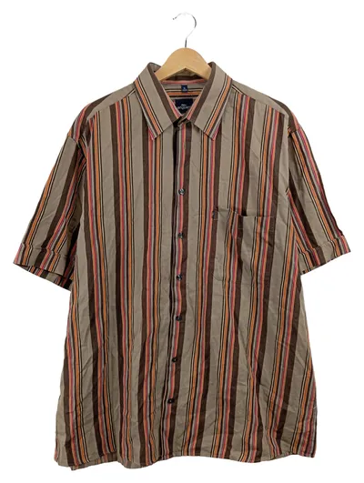 Engbers Herren Freizeithemd Kurzarm gestreift Braun Gr. 52 XL Baumwolle