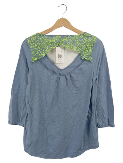 American Eagle Outfitters Damen Pullover Blau Gr. 38 M Spitze Cut-Out 3, 4-Arm