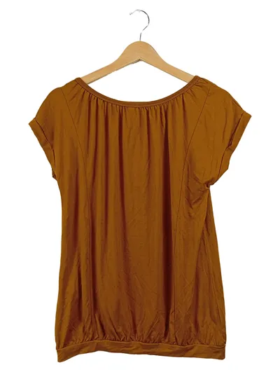 Soyaconcept Damen T-Shirt Braun Gr. S Casual Kurzarm Lyocell