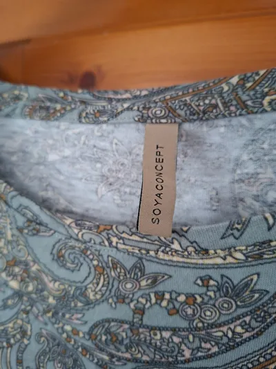 Soyaconcept Damen T-Shirt Grau Paisley Gr. 36 S Kurzarm