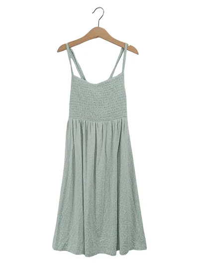 Yigga Mädchen Sommerkleid Spaghettiträger Gr. 158 Grün Blumenmuster