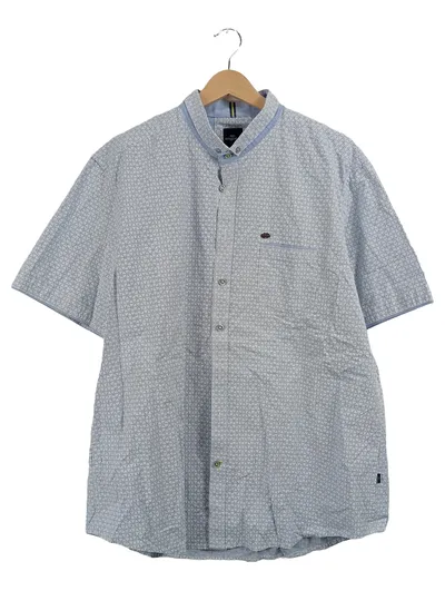 Engbers Herren Freizeithemd Kurzarm Blau Gemustert Gr. 52, XL