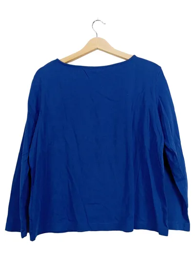 Christian Berg Damen Langarmshirt Blau Gr. 46 3XL Basic Baumwolle