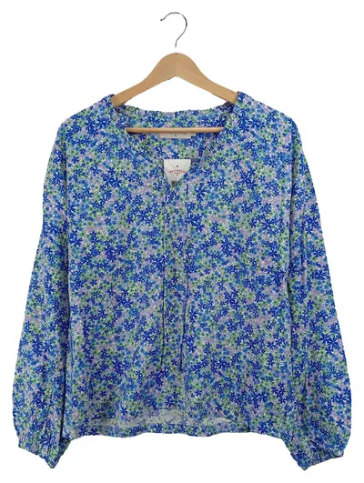 Cream Bluse Damen Mehrfarbig Blumenmuster Gr. 38 M Viskose Langarm Casual