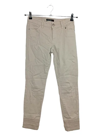 Marc Cain Damen Stoffhose Beige Gr. 34 W26 Spitze Fransen