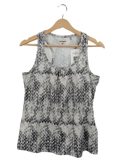 BENGER Damen Sport Top Tanktop Grau Schlangenprint Gr. 38 M