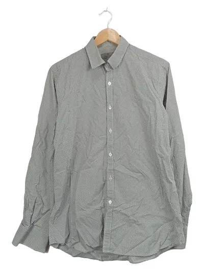 Canali Herren Business Hemd Grau Geometrisch Gr. 50 L Langarm
