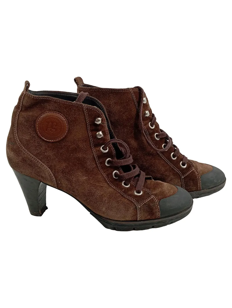 Paul Green Damen Schnürstiefel Braun Wildleder Größe 40.5 Casual 1