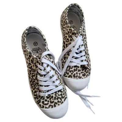 Le Temps des Cerises Sneaker Low Damen Gr. 37 Leopard Beige Canvas