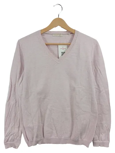 Christian Berg Damen Pullover Rosa Gr. 42 V-Ausschnitt Baumwolle Basic