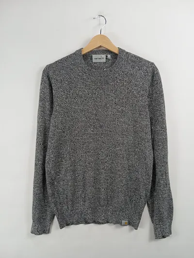 Carhartt WIP Pullover Rundhals Strickpullover Grau Meliert Gr. 34 XS