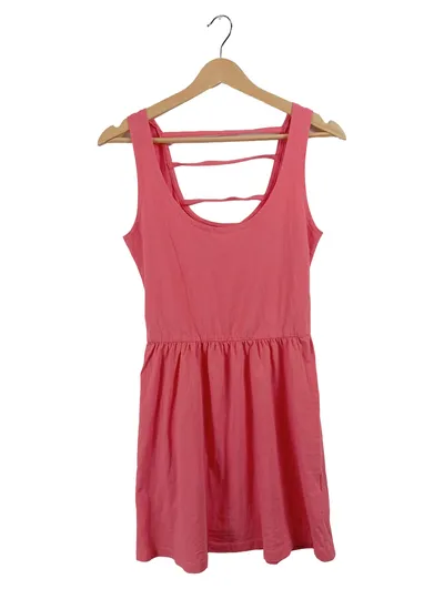 INSIDE Sommerkleid Rosa Gr. 40 L Cut-Outs Rücken Casual Freizeit