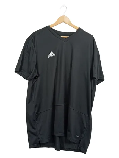 Adidas Sport Shirt Herren XXL Schwarz Climacool V-Ausschnitt Funktionsshirt