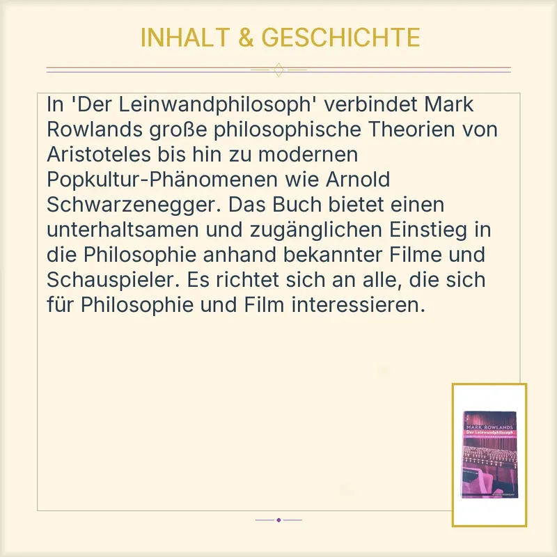Der Leinwandphilosoph Mark Rowlands Große Theorien Aristoteles Schwarzenegger 3