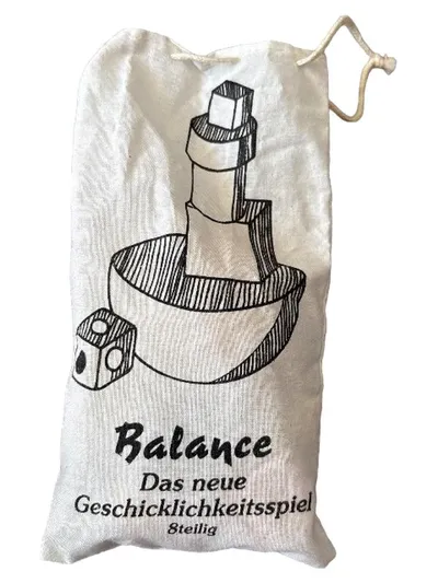 Balance Geschicklichkeitsspiel Stapelspiel Holz 8-teilig im Baumwollbeutel