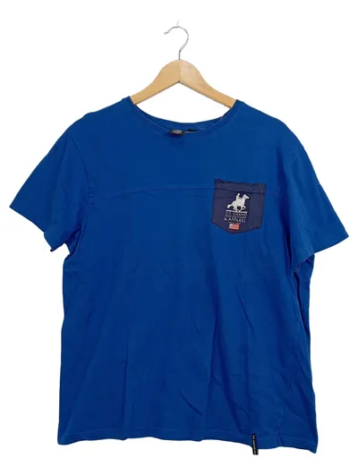 U.S. Grand Polo Herren T-Shirt Blau Gr. 48/M Baumwolle Casual