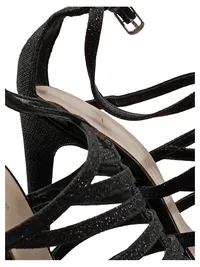 Alesya Damen Sandaletten Slingback Schwarz Gr. 35 Glitzer High Heels 3