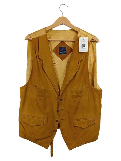 Daniel Hechter Herren Anzugweste Leder Braun Gr. 54 XXL Klassisch