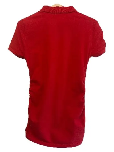 Michael Kors Damen Poloshirt Rot Gr. S Reißverschluss Elegant