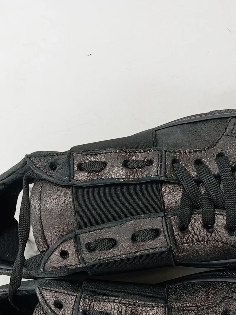 Alesya Sneaker low Damen Schwarz Gr. 36 Leder Metallic-Look Casual 5