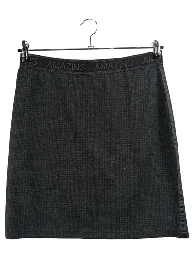 Cartoon Damen Rock Midirock Gr. 40 L Grau Kariert Amazing Bund