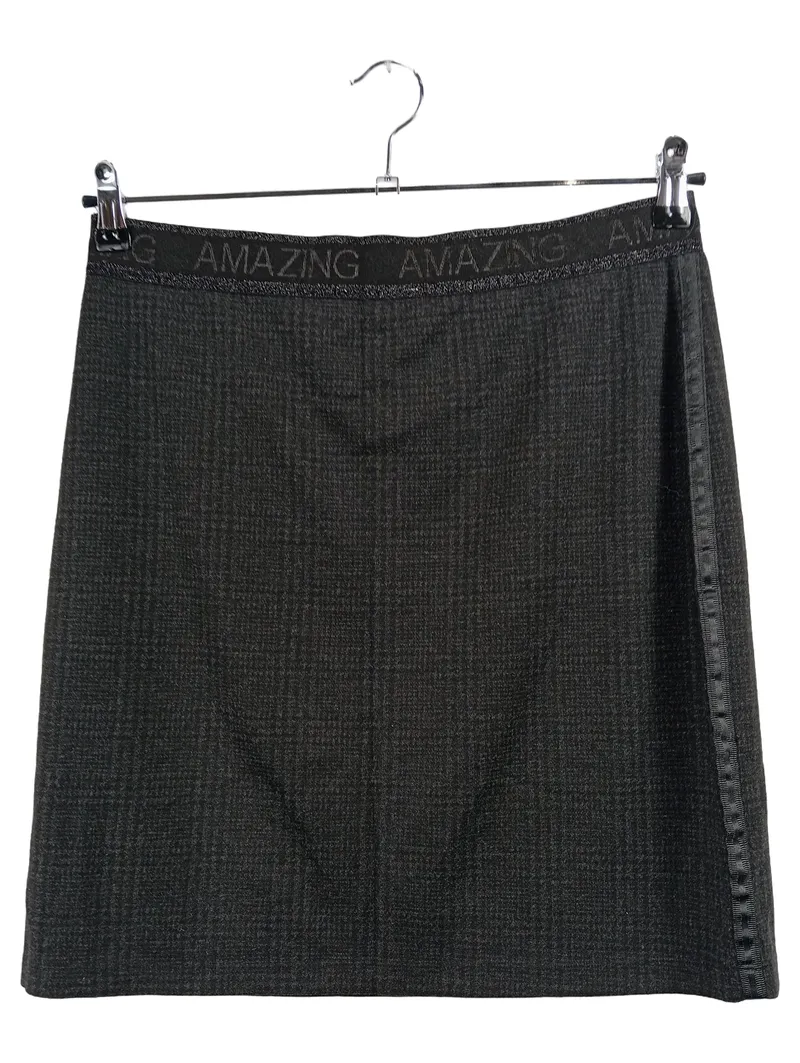 Cartoon Damen Rock Midirock Gr. 40 L Grau Kariert Amazing Bund 3