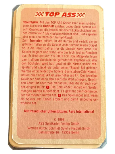 Helikopter Top Ass Quartett Kartenspiel ASS Altenburger Edition 98 Hubschrauber