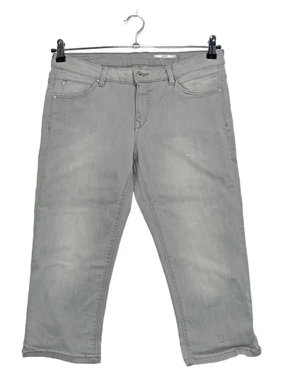 EDC by Esprit Damen Capri Jeans Grau W30 Stretch Cropped Casual