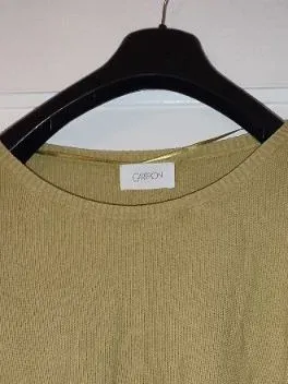 Cartoon Damen Pullover Gelb Gr. 38 M Oversized 3/4-Arm Casual