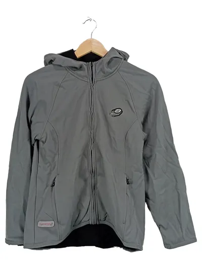 Briko Damen Fleecejacke Grau Gr. 36 S Sportlich Kapuze Reißverschluss