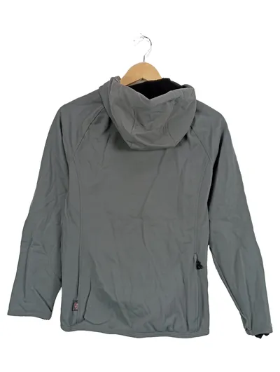 Briko Damen Fleecejacke Grau Gr. 36 S Sportlich Kapuze Reißverschluss