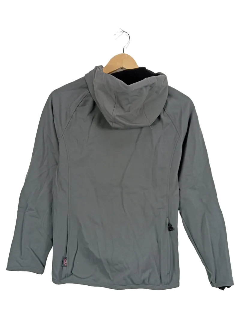 Briko Damen Fleecejacke Grau Gr. 36 S Sportlich Kapuze Reißverschluss 2