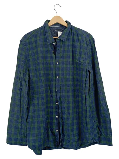Marc O'Polo Herren Freizeithemd Kariert Grün Blau Gr. XXL Baumwolle