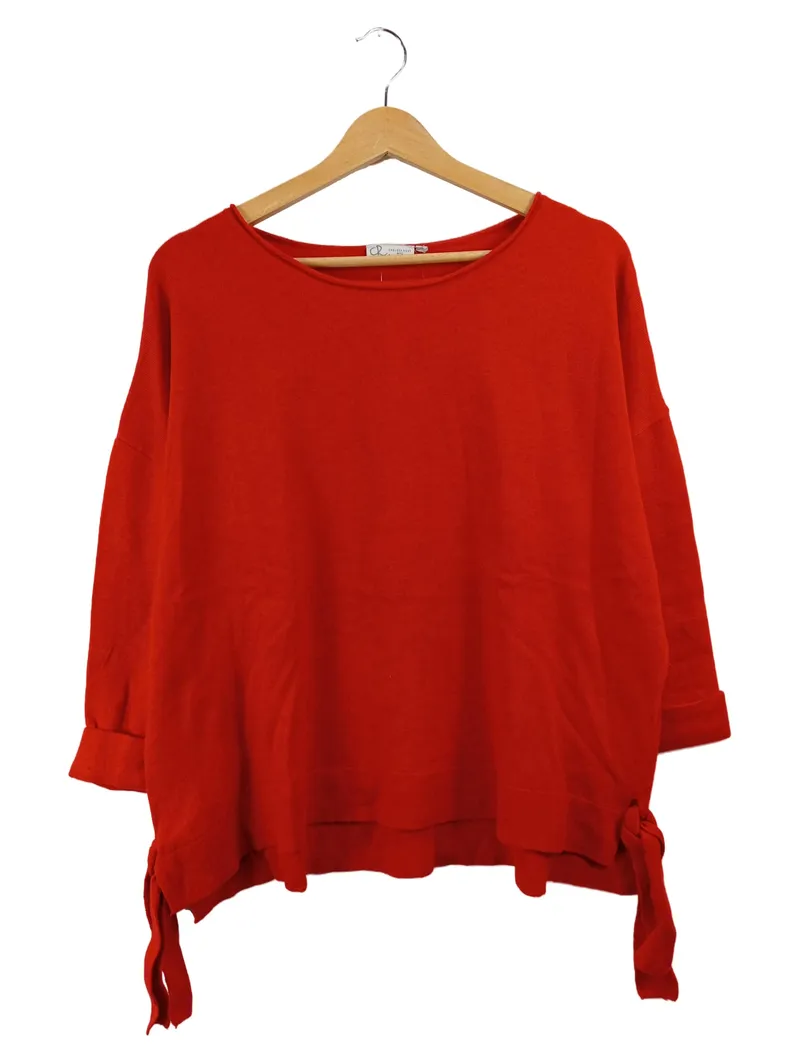 Chelsea Rose Damen Pullover Gr. 42 XL Rot Casual Kaschmir Wolle Oversized 1