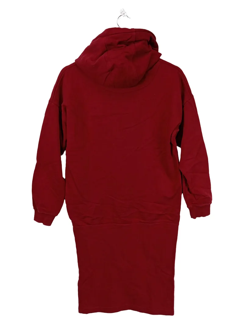 DEF Damen Kapuzenpullover Long Hoodie Kleid Rot Gr. 36 S Casual Baumwolle 2