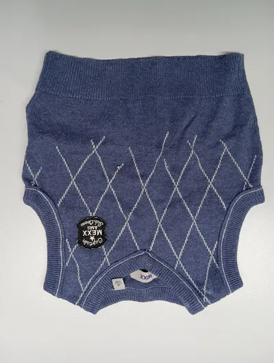 MEXX Baby Pullunder Argyle Muster Gr. 68 Blau Baumwolle Weste