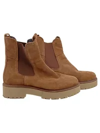 COX Damen Stiefeletten Chelsea Boots Wildleder Braun Gr. 38 1