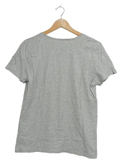Cotton On Body Damen T-Shirt Gr. 40 L Grau Panda Motiv Kurzarm Freizeit