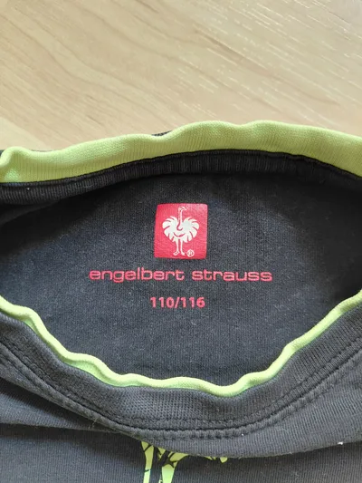 Engelbert Strauss Kinder T-Shirt Gr. 110, 116 Schwarz Logo