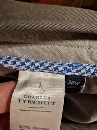 Charles Tyrwhitt Herren Stoffhose Chino Oliv Gr. W38 L32 Casual 3