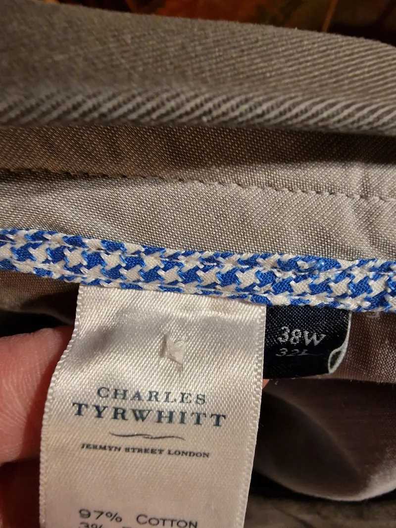 Charles Tyrwhitt Herren Stoffhose Chino Oliv Gr. W38 L32 Casual 3