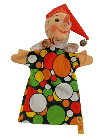 Steiff Handpuppe Clown mit Glocke Kasperlepuppe Knopf im Ohr 255007 Vintage
