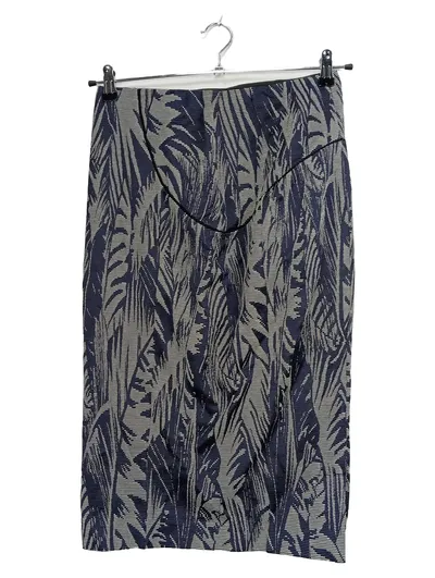 Patrizia Pepe Damen Bleistiftrock Blau Gr. 46 Blattmuster Elegant